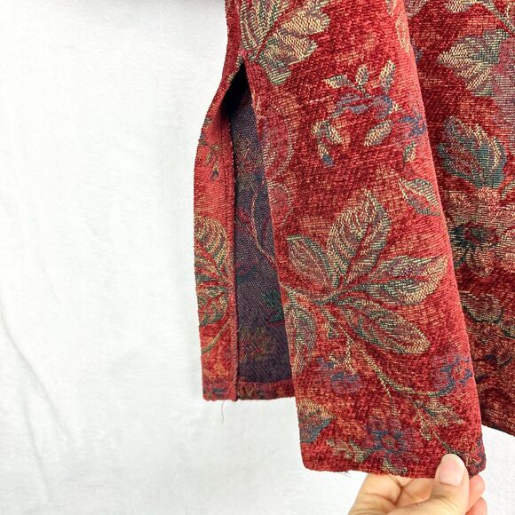 Chicos Vintage Floral Tapestry Jacket Size 3 XL Longline Asian Button Front - Picture 4 of 8